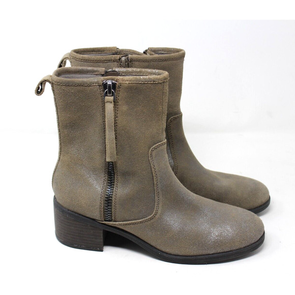 Clarks Shoes - Clarks Boots Womens 8.5 M Brown Nevella Devon Side Zip Bootie Leather Heel